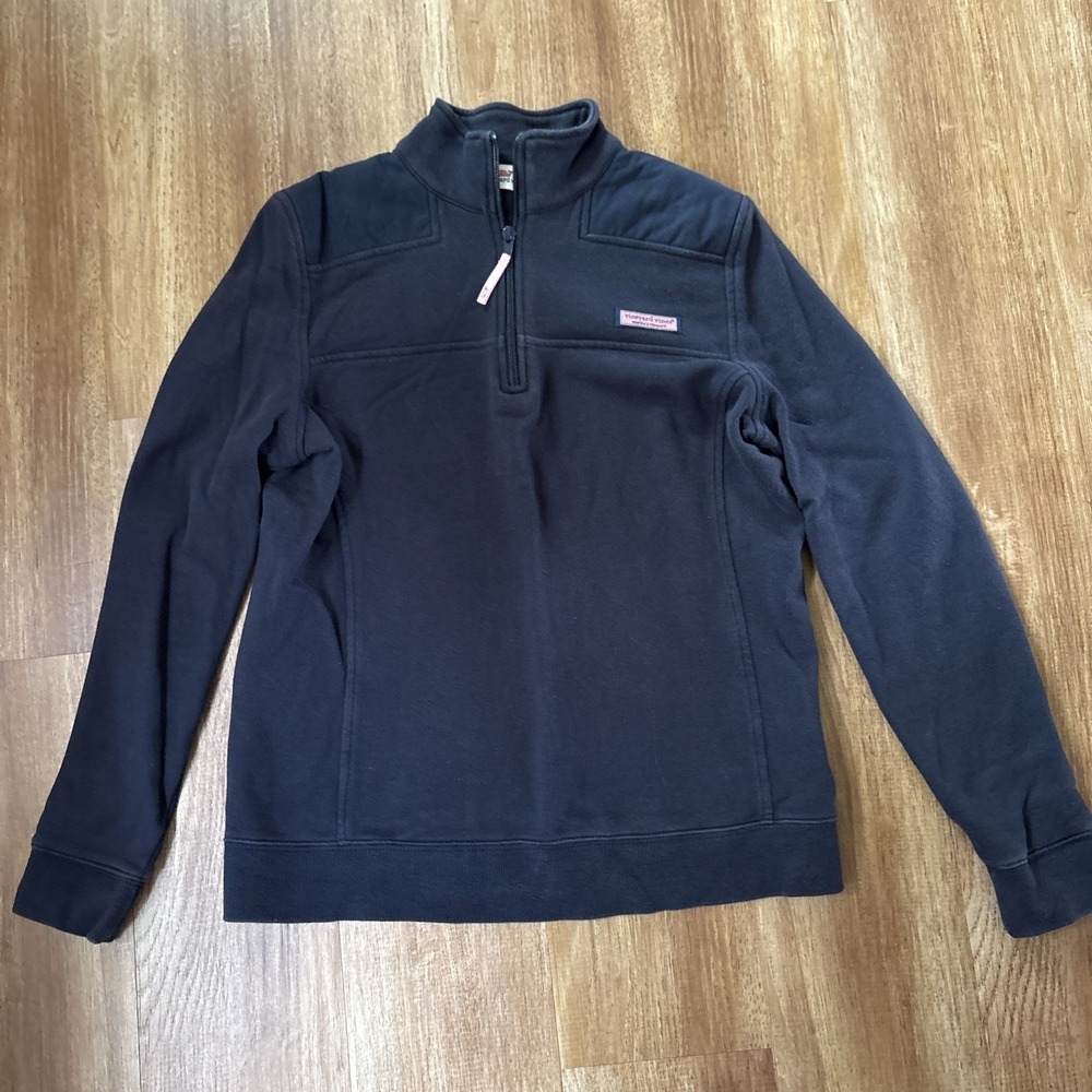 Vineyard Vines The Shep Quarter Zip Navy Blue Pullover‎ Sweatshirt Sz Small